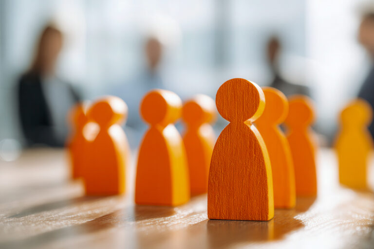 orange-wooden-figurines-representing-team-community-standing-table-with-business-people-blurred-background-modern-office-setting